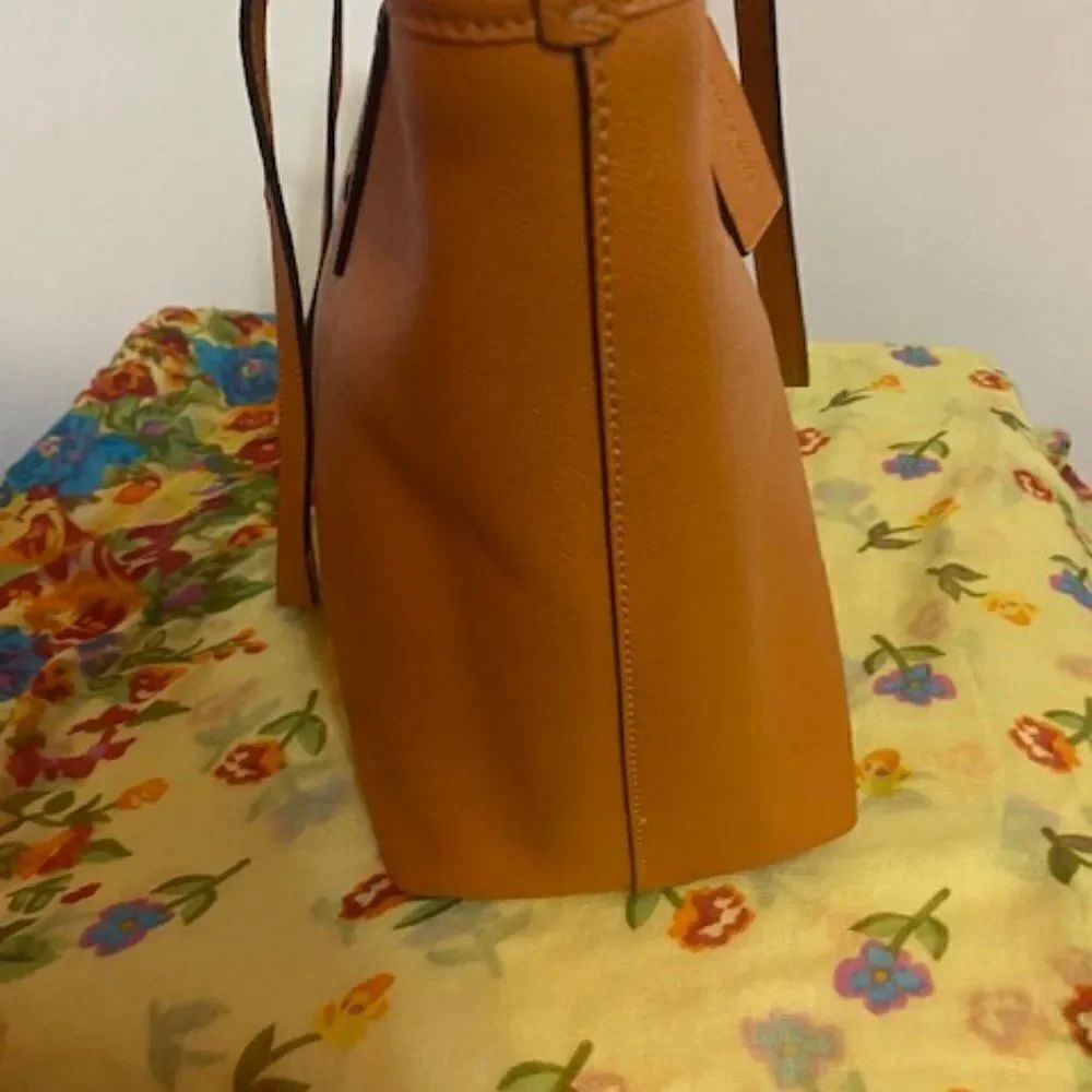 Coach (f58846) City Tote Tangerine Crossgrain Leather Zip Top - Picture 3 of 15